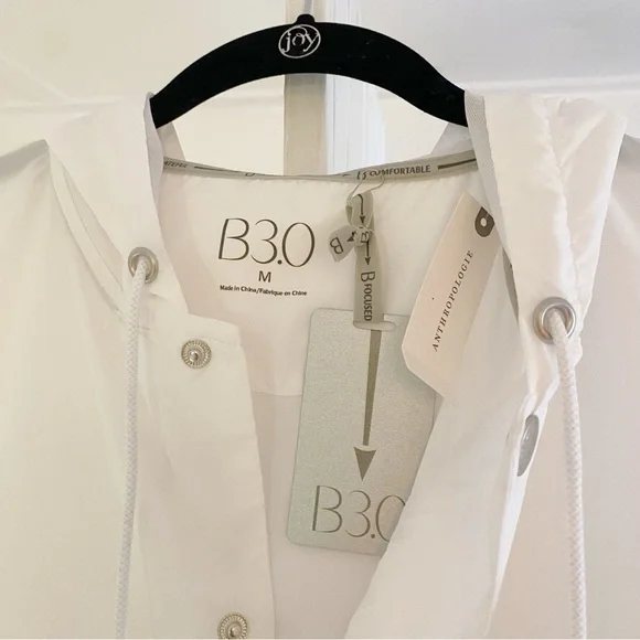 B3.0 / Anthropologie Nylon Swing Coat in White NWT